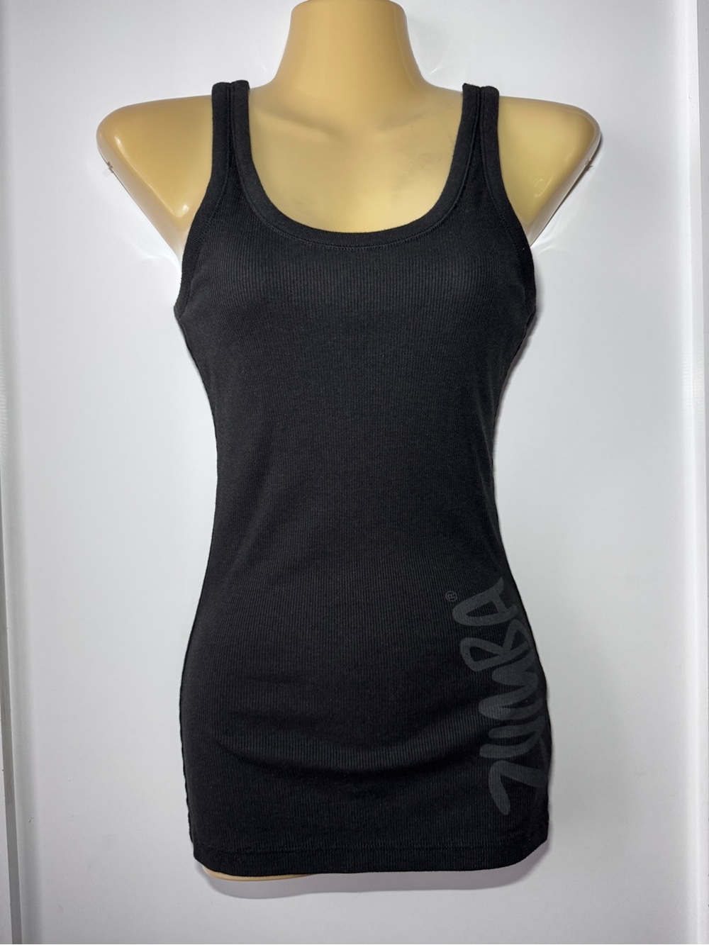 Zumba Fitness Charm Ribbed Tank Top Black Womens Size M Athletic Activewear